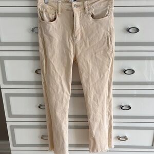 Vigoss Cream High-Waist Straight Jeans
